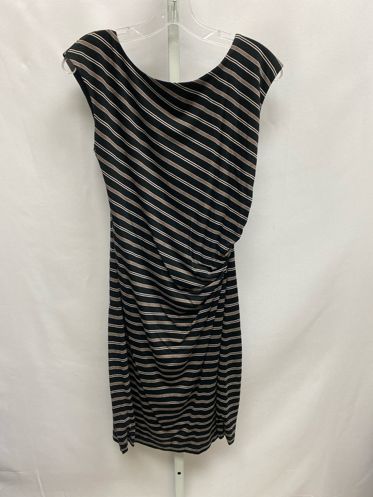 Size Medium LOFT Black stripe Short Sleeve Dress