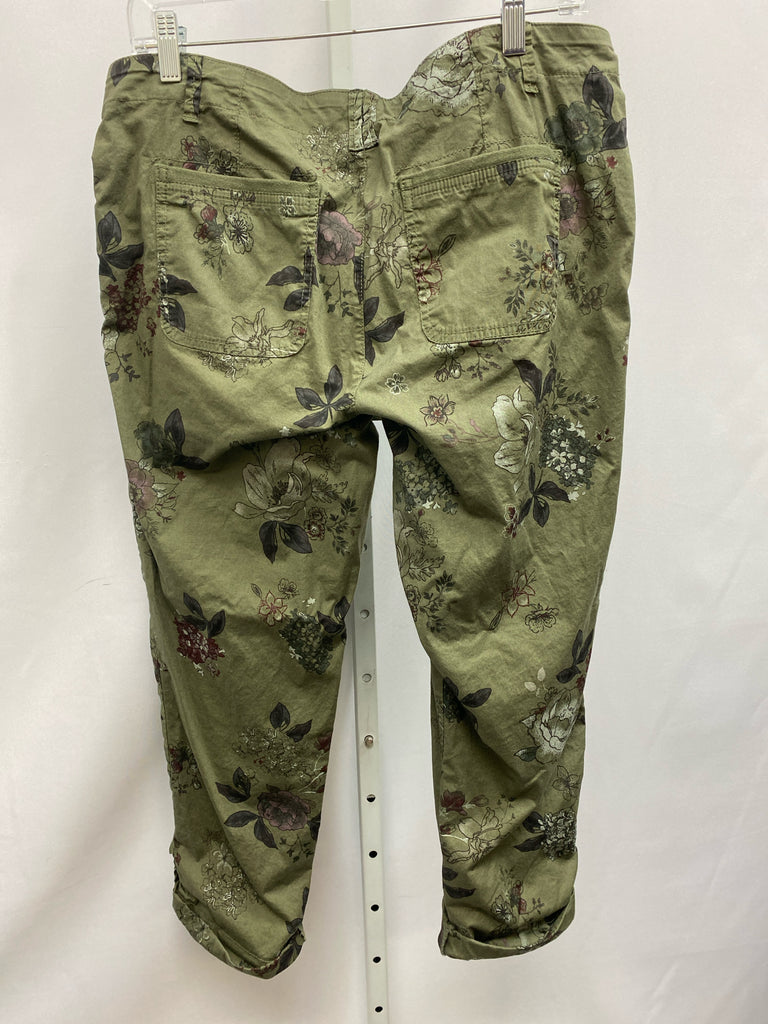 Democracy Size 10 Green Floral Crop/Capri