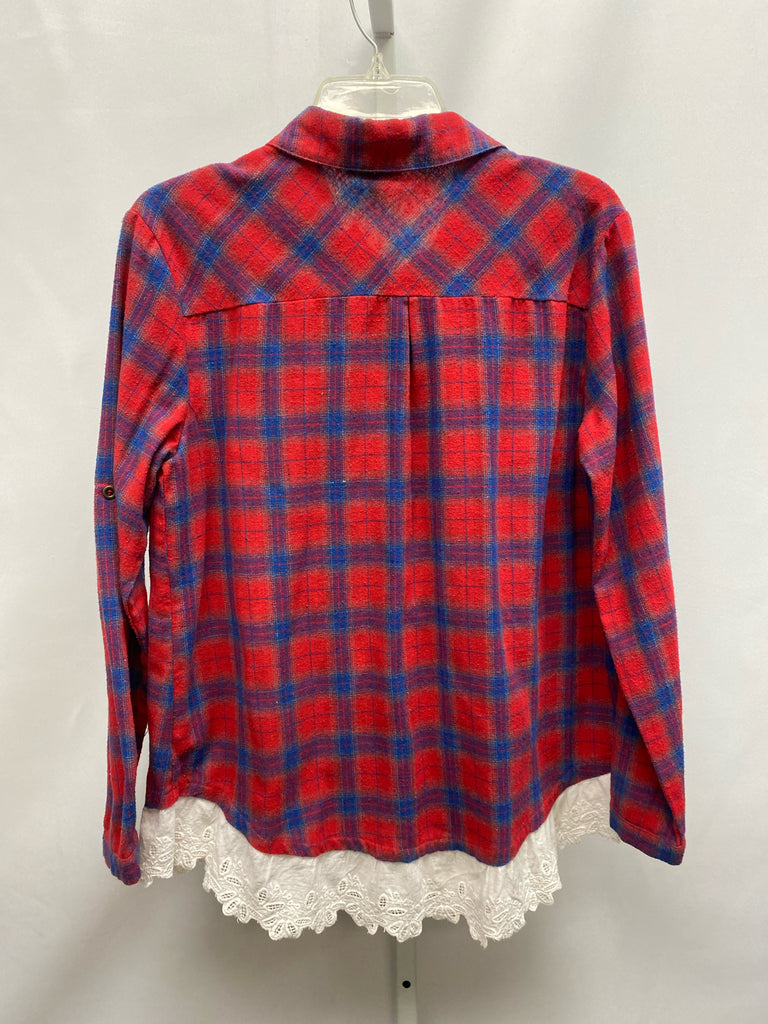 Jodifl Size Small Red/blue Flannel Shirt