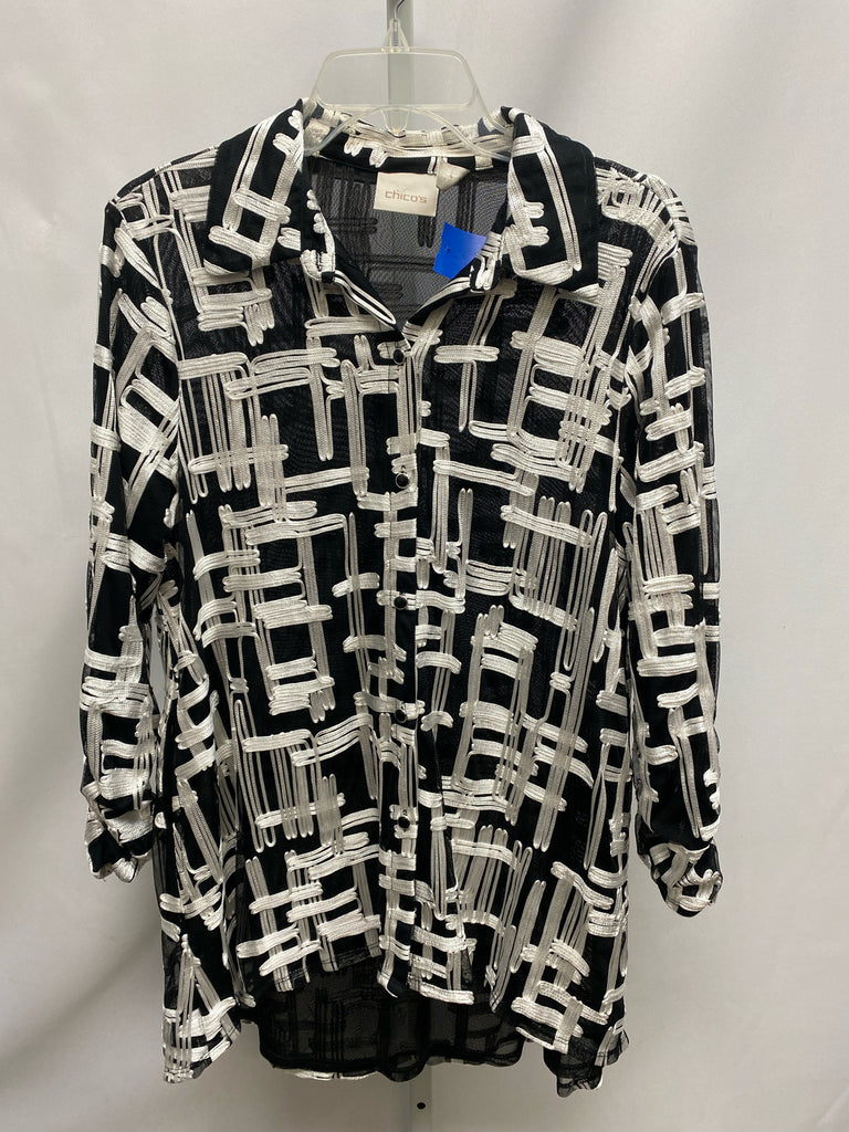 Chico's Size Chico's 1 (Medium) Black/White Jacket/Top