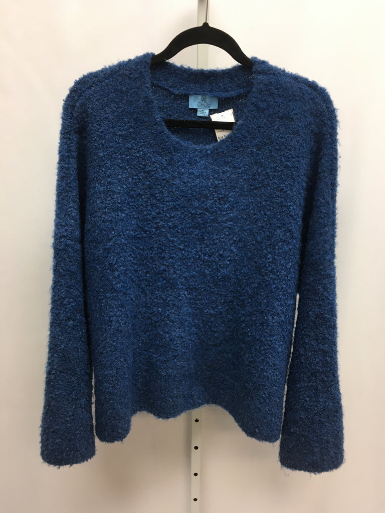 CeCe Size XL Blue Long Sleeve Sweater