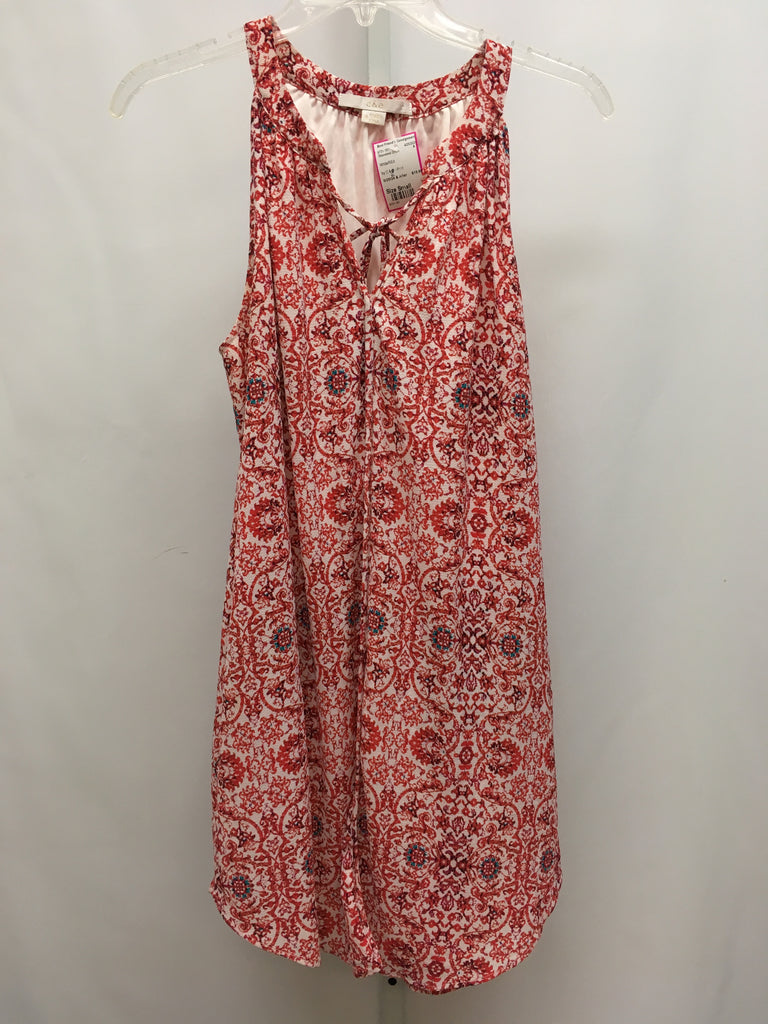 Size Small White/REd Sleeveless Dress