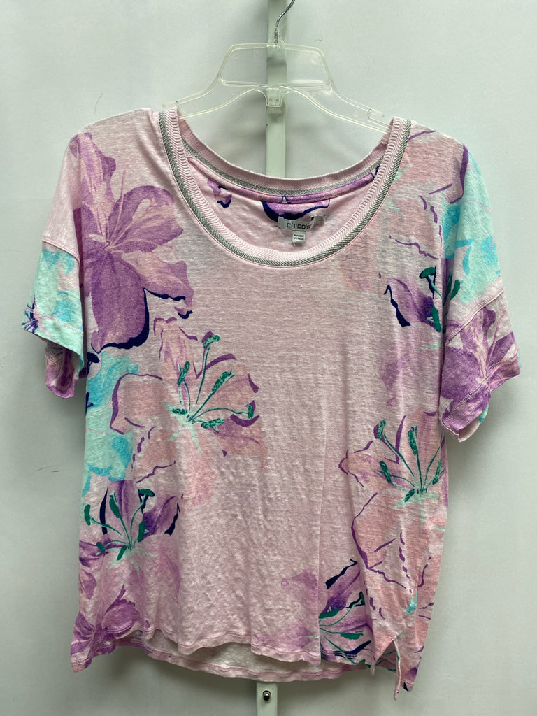 Chico's Size Chico's 2 (Large) Lavender Short Sleeve Top