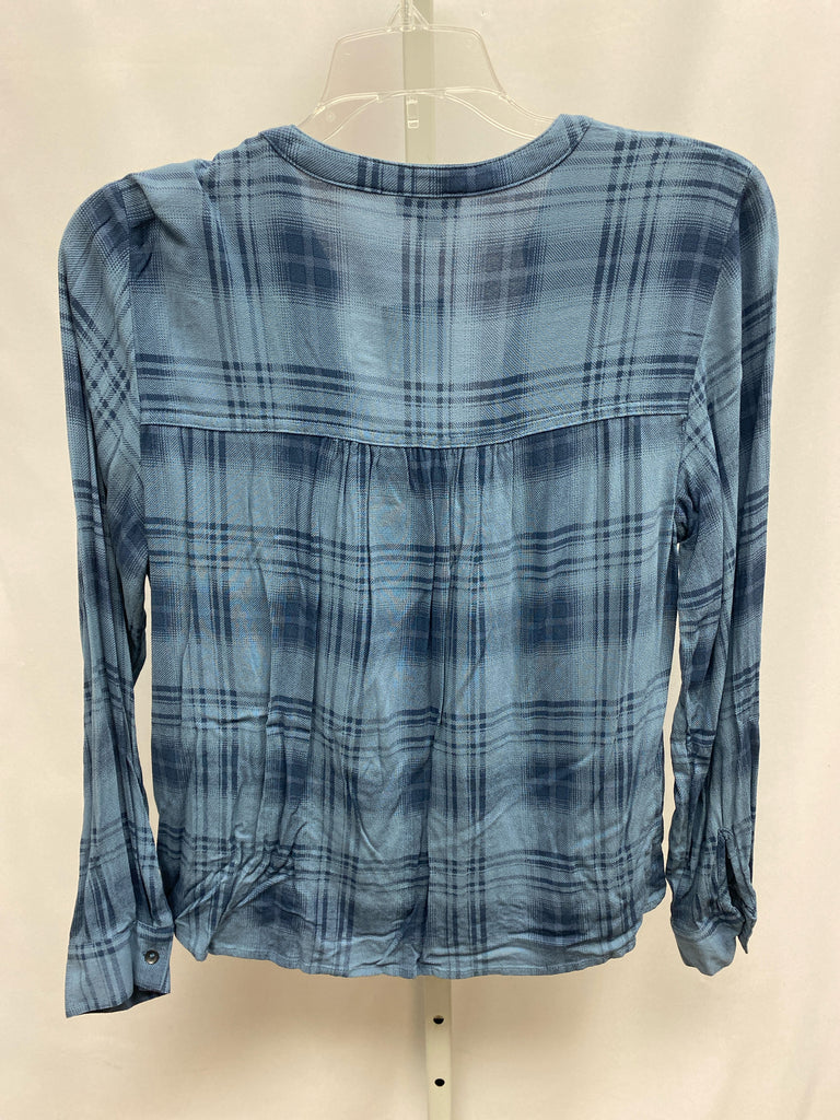 Splendid Size Small Blue Plaid Long Sleeve Top