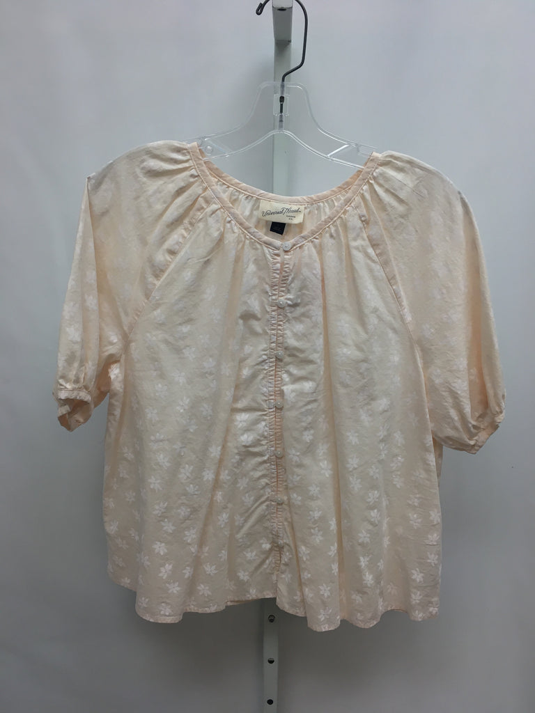 Universal Thread Size Small Peach Floral Short Sleeve Top