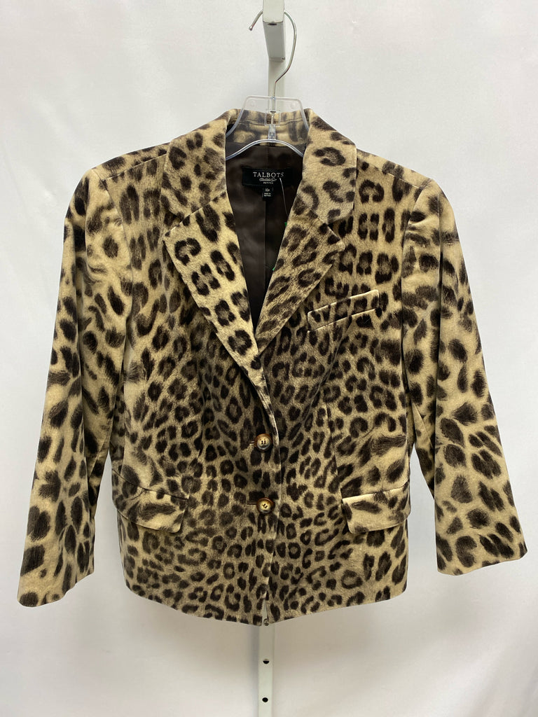 Talbots Size 10P Tan Animal Blazer