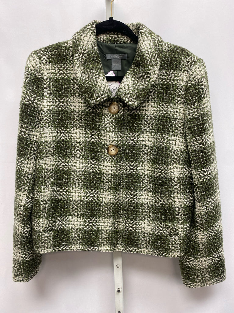 Ann Taylor Size 14P Green/Cream Jacket/Top