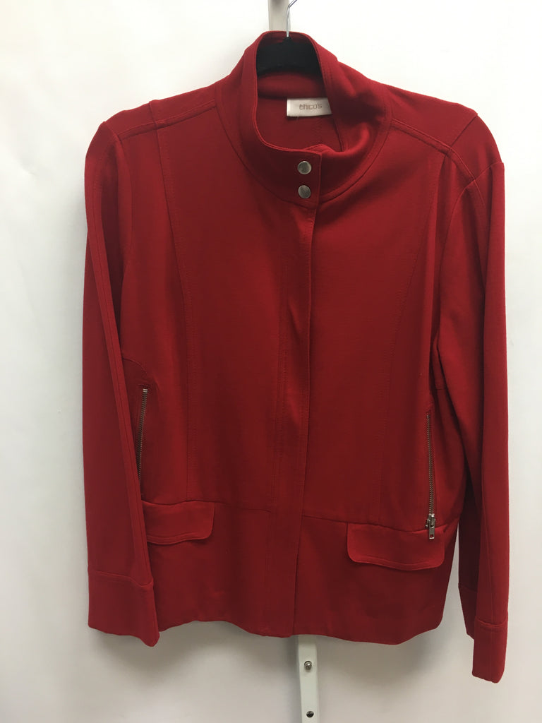 Chico's Size Chico's 2 (Large) Red Jacket/Top