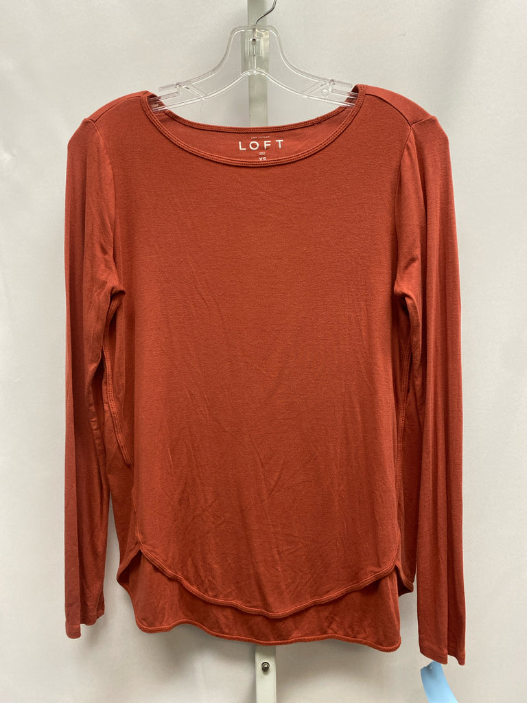 LOFT Size XS Burnt Orange Long Sleeve Top