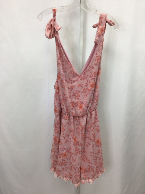 Pink Lily Size XL Pink Floral Romper