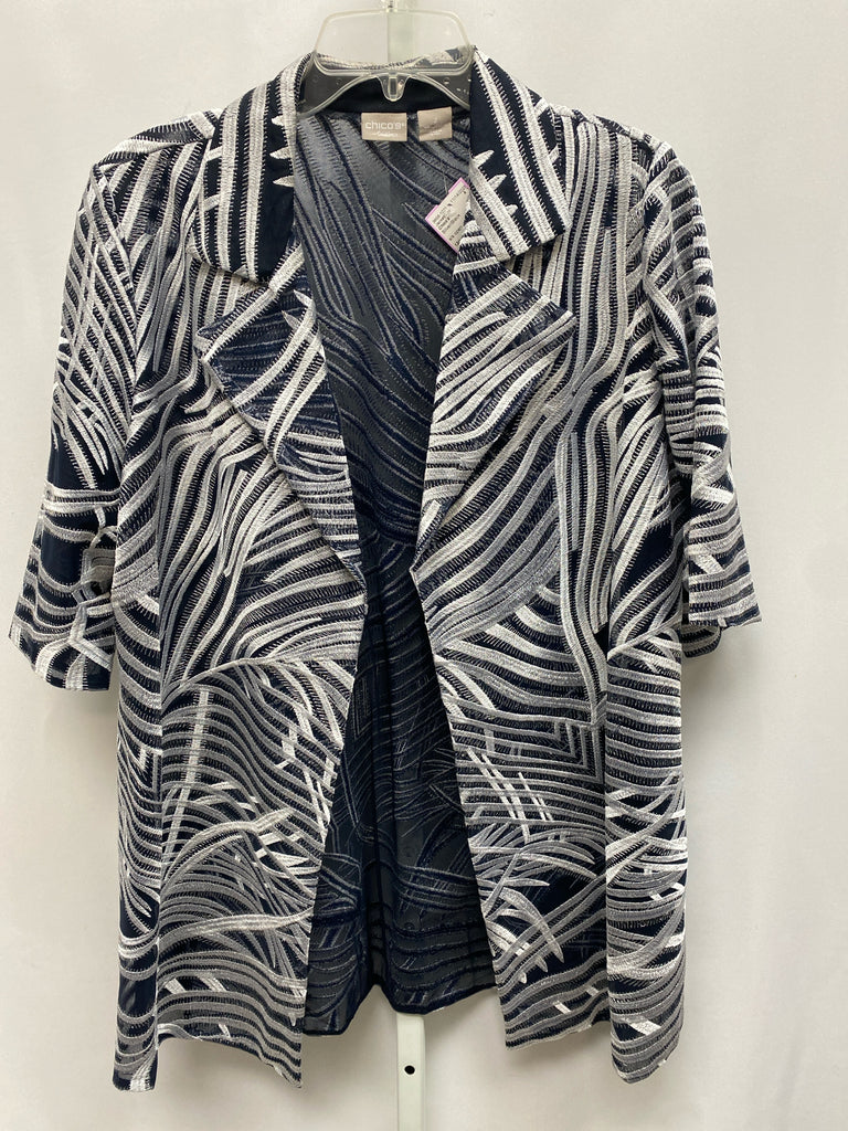 Chico's Size Chico's 2 (Large) Silver/Black Jacket/Top