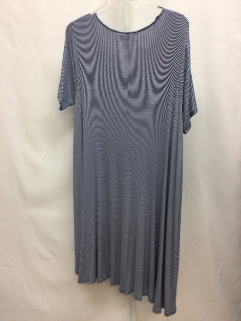 Size 2X Philosophy Blue/White Short Sleeve Dress