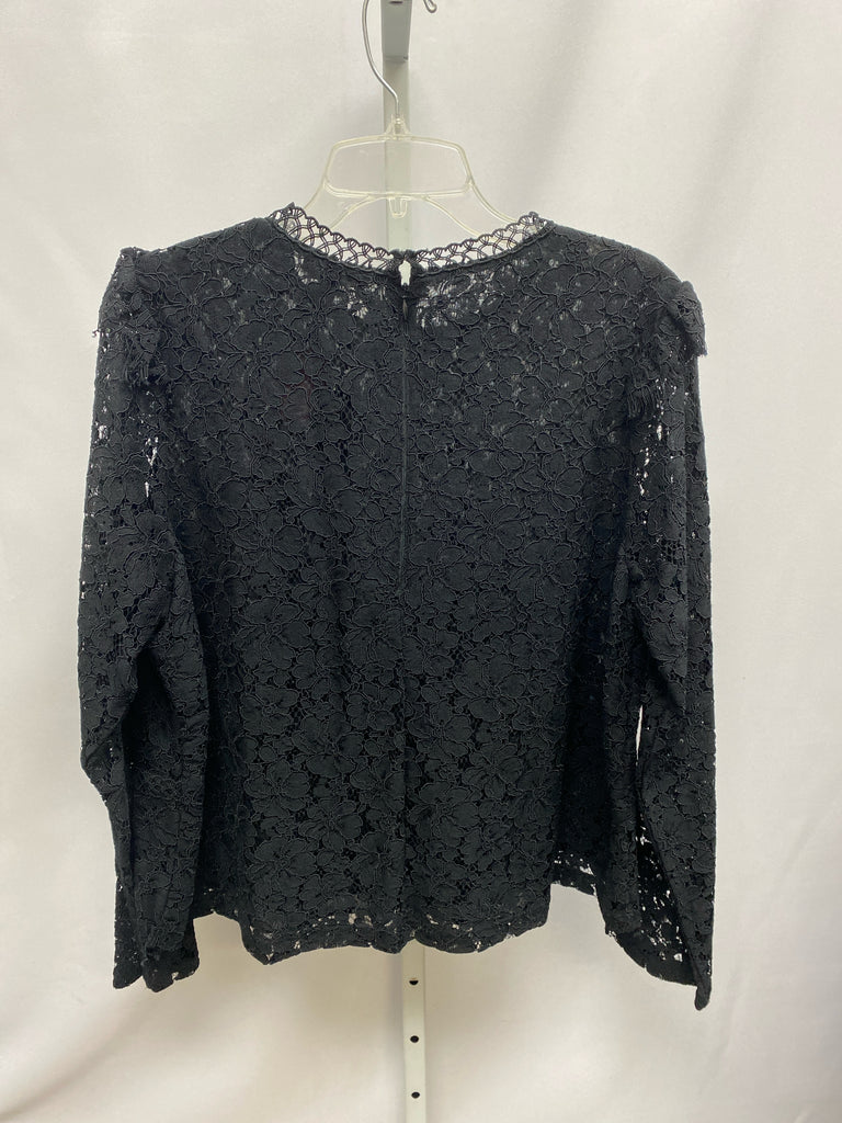 Express Size XL Black Lace Long Sleeve Top