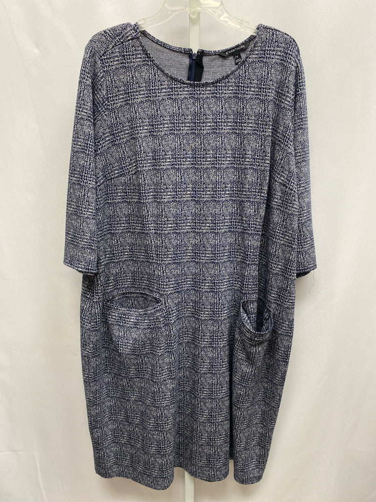 Size 3X 41Hawthorn Navy Print 3/4 Sleeve Dress