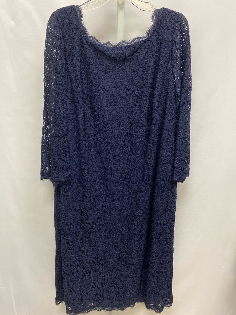 Size 22W adrianna papell Navy Long Sleeve Dress