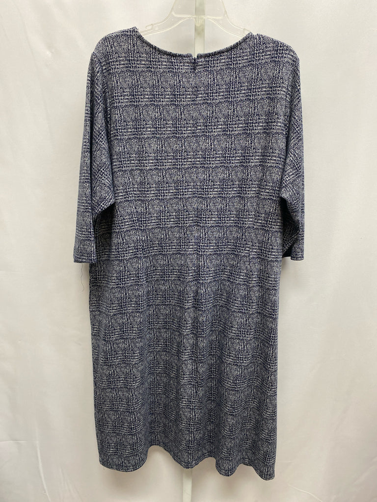 Size 3X 41Hawthorn Navy Print 3/4 Sleeve Dress