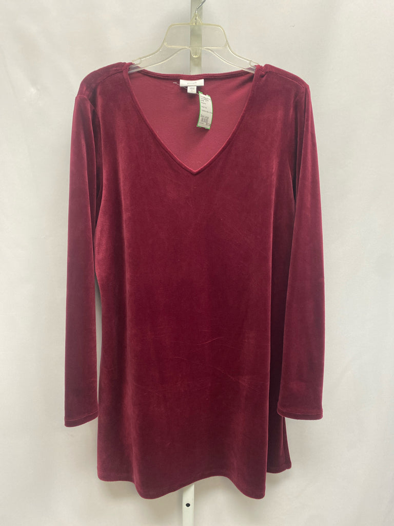 purejill Size Large Burgundy Long Sleeve Tunic