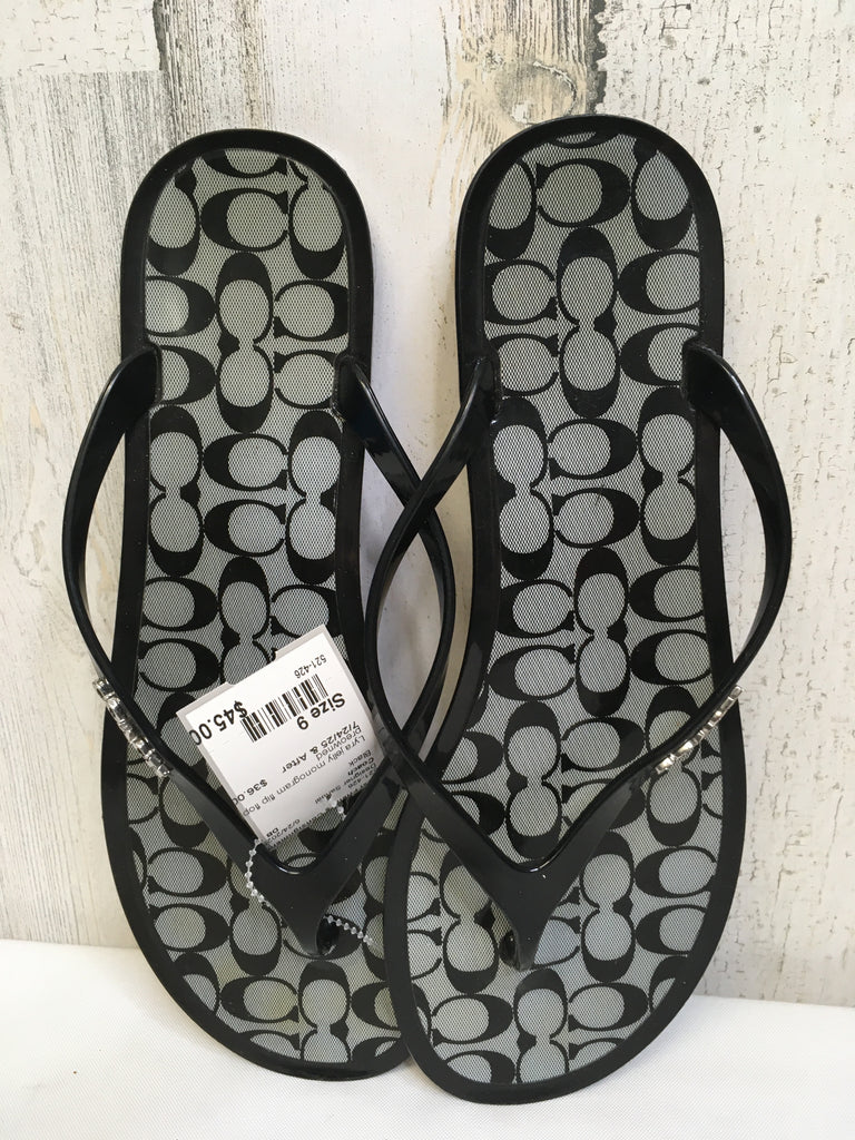 Coach Size 9 Black Designer Sandal