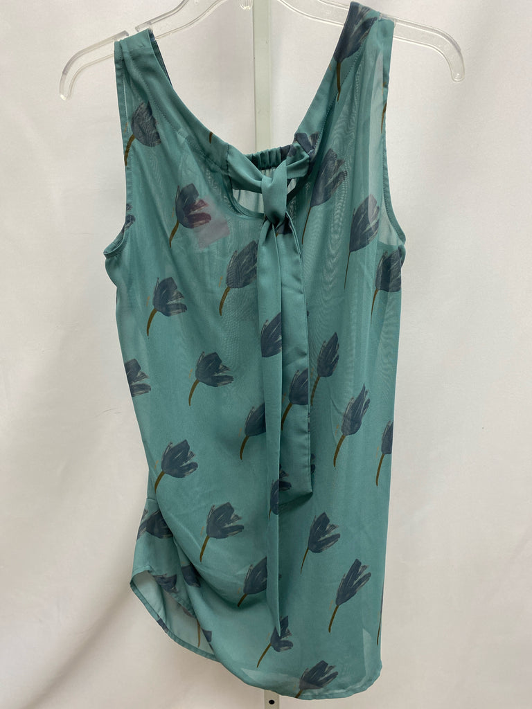 Cabi Size Medium Blue Floral Sleeveless Top