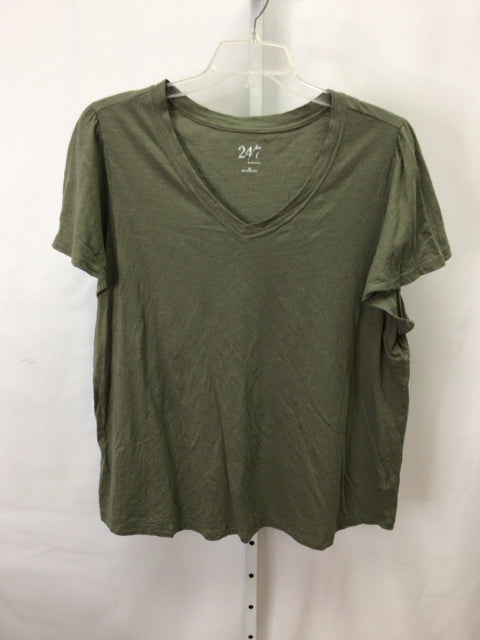 Maurices Size 2X Green Short Sleeve Top