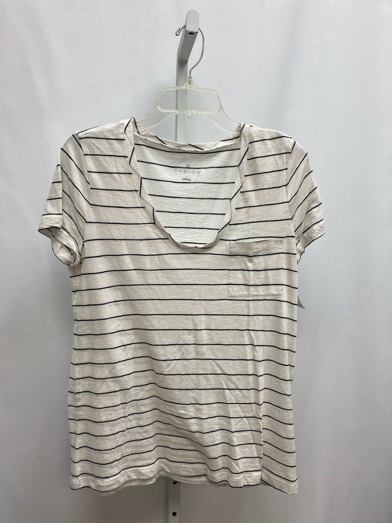 Caslon Size Small Black/White Short Sleeve Top