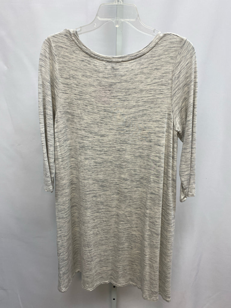 Size Large Hilary Radley Gray/Cream 3/4 Sleeve Dress
