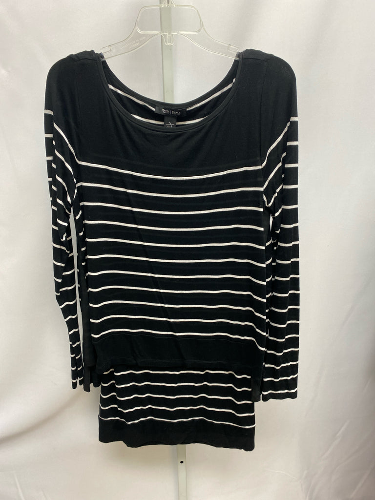 Size Large WHBM Black/White Long Sleeve Dress