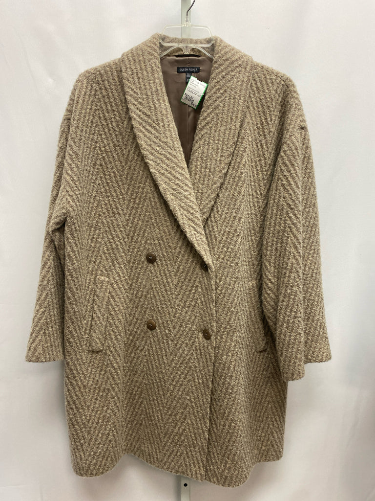 Eileen Fisher Size L/XL Tan Stripe Coat