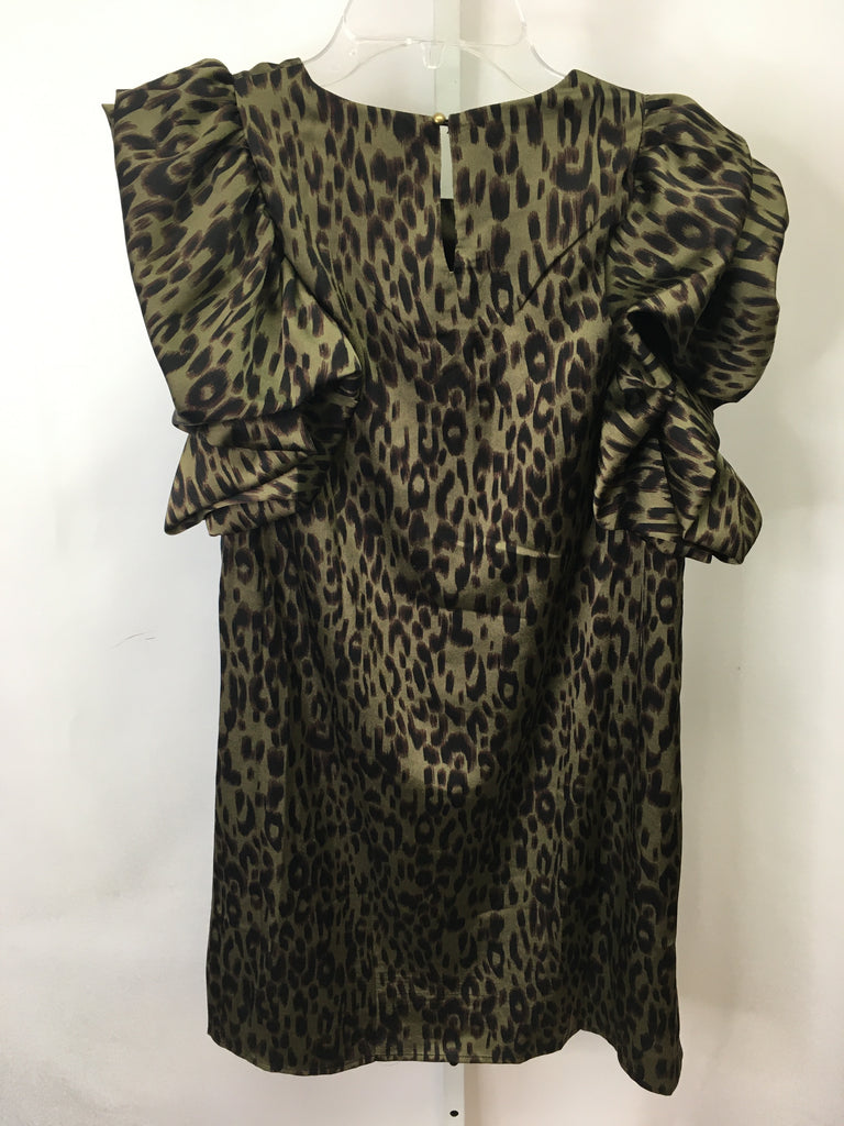 Size Medium THML Olive Print 3/4 Sleeve Dress
