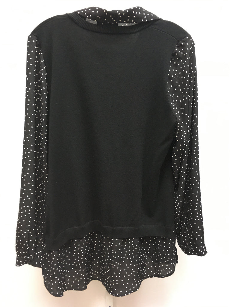 adrianna papell Size Large Black/White Long Sleeve Top