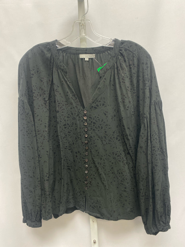 Z Supply Size Medium Black Long Sleeve Top