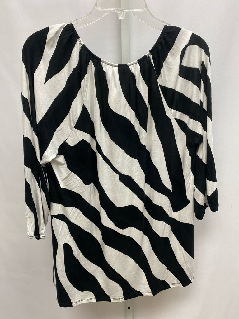 LuLaRoe Size Medium White/Black 3/4 Sleeve Tunic