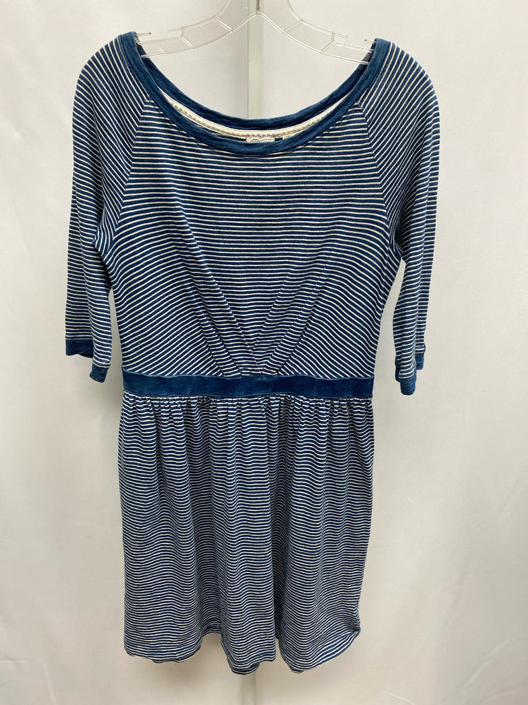 Size Medium Postage Navy/White 3/4 Sleeve Dress