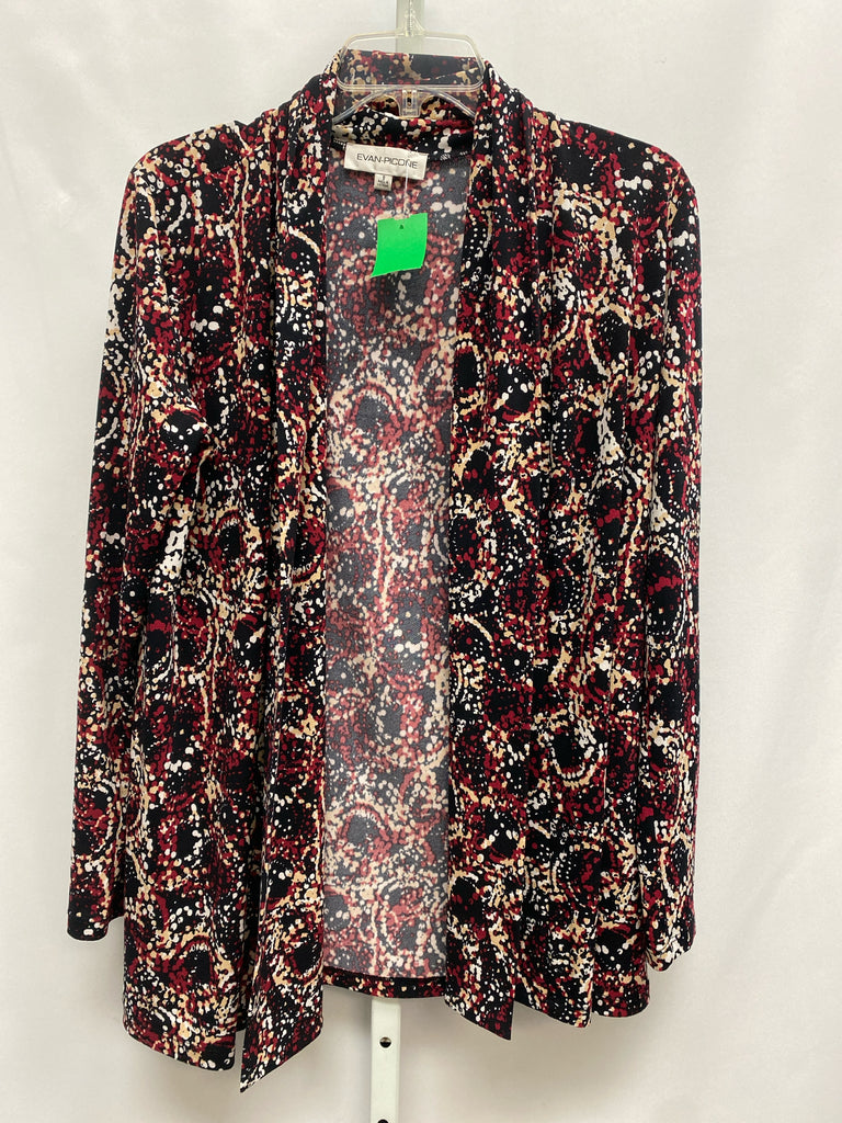 Evan Piccone Size Small Black Print Cardigan