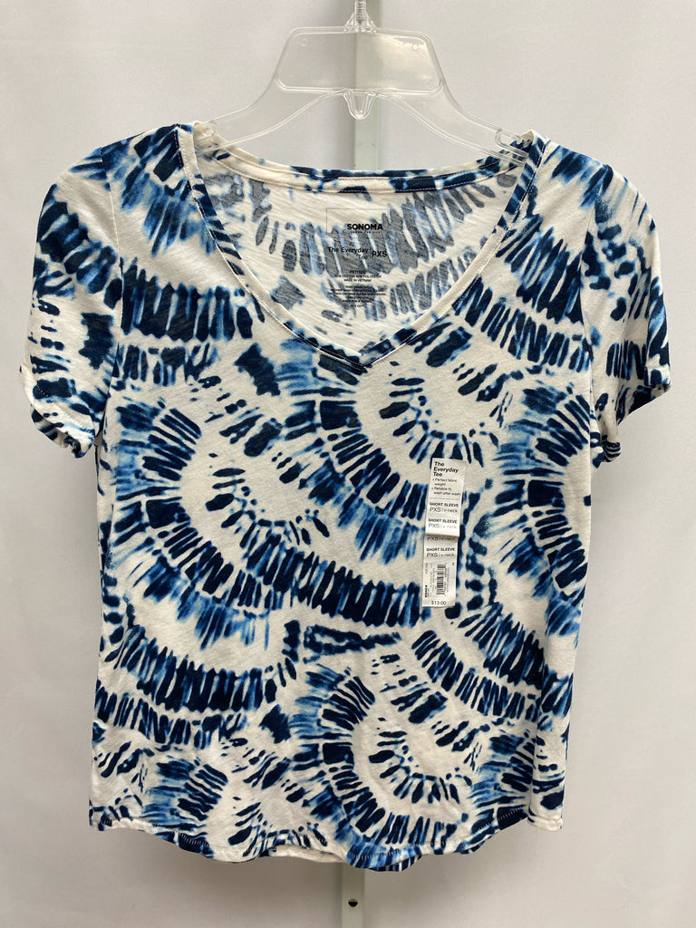 Sonoma Size PXS White/blue Short Sleeve Top