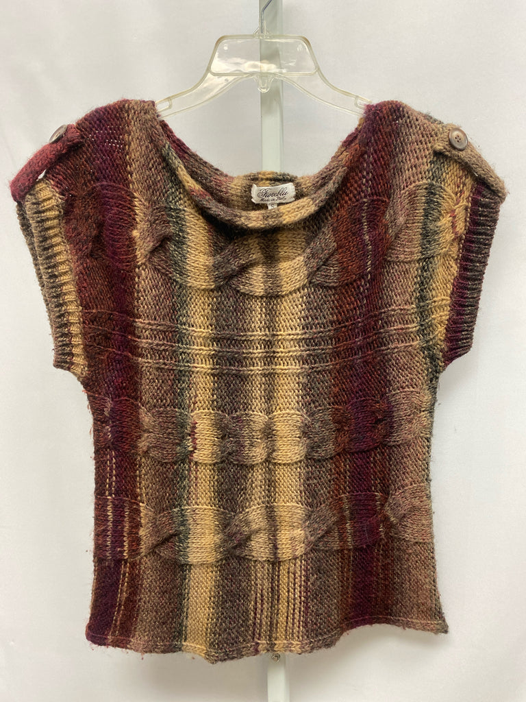 Fioreblu Size Small Brown Stripe Vest/Top