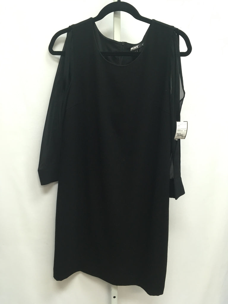 DKNY Size 6 Black Cold Shoulder Dress