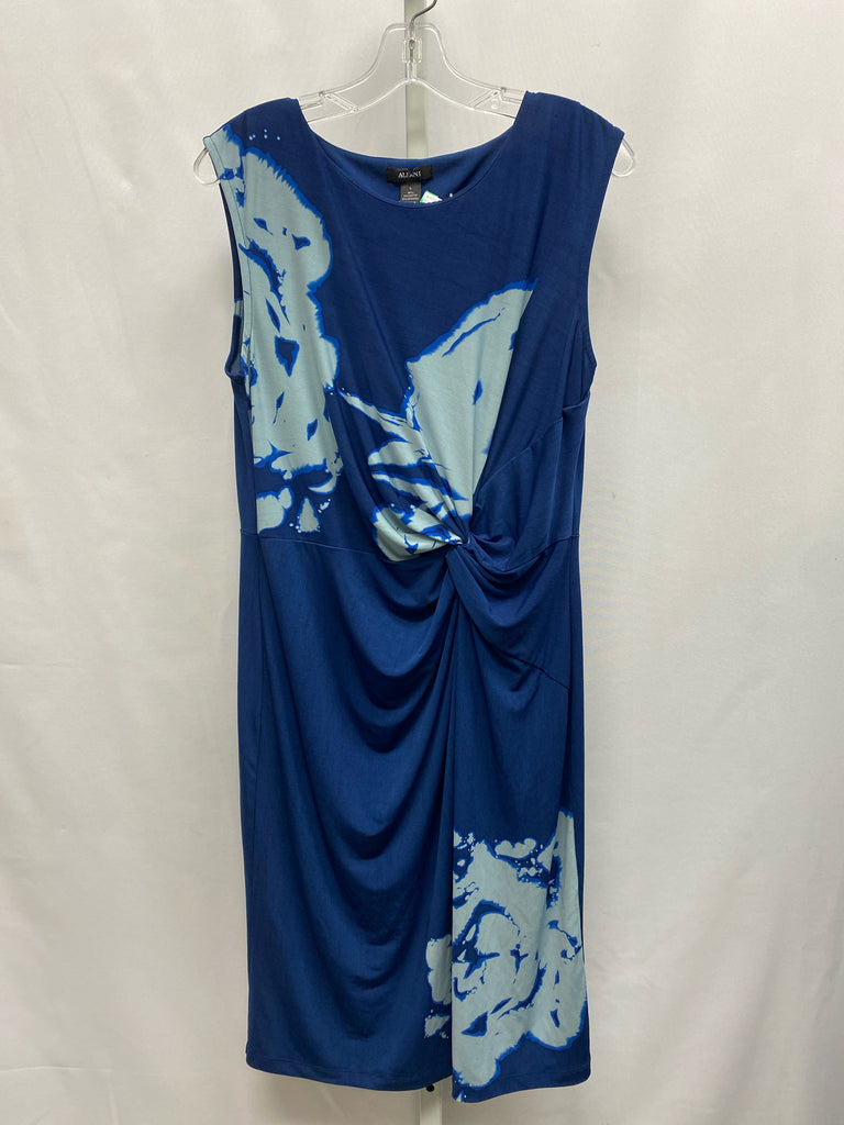 Alfani Size Large Blue Floral Sleeveless Dress