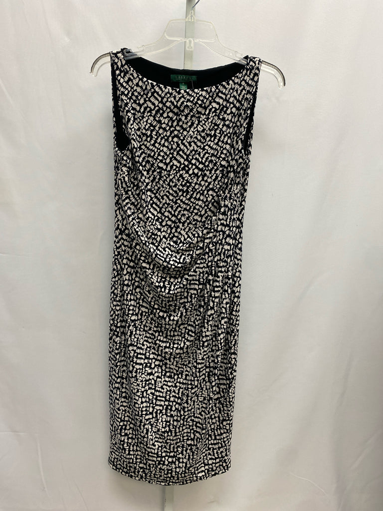 lauren Size 6 Black Print Sleeveless Dress