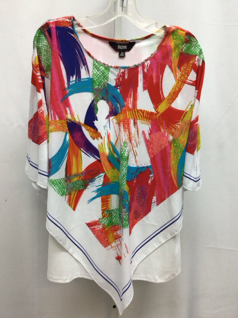 Investments Size Small White Print Sleeveless Top
