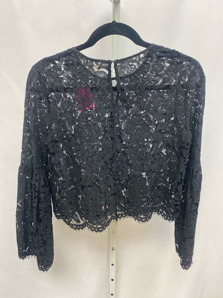 Mustard Seed Size Small Black Lace Long Sleeve Top