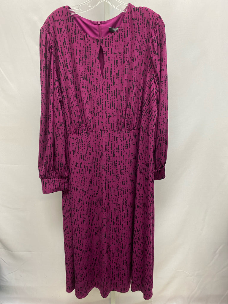 Size 22W magenta print Long Sleeve Dress