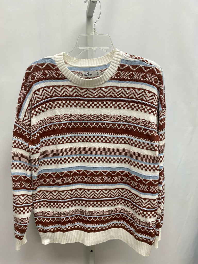 Hollister Size Small White Stripe Long Sleeve Sweater