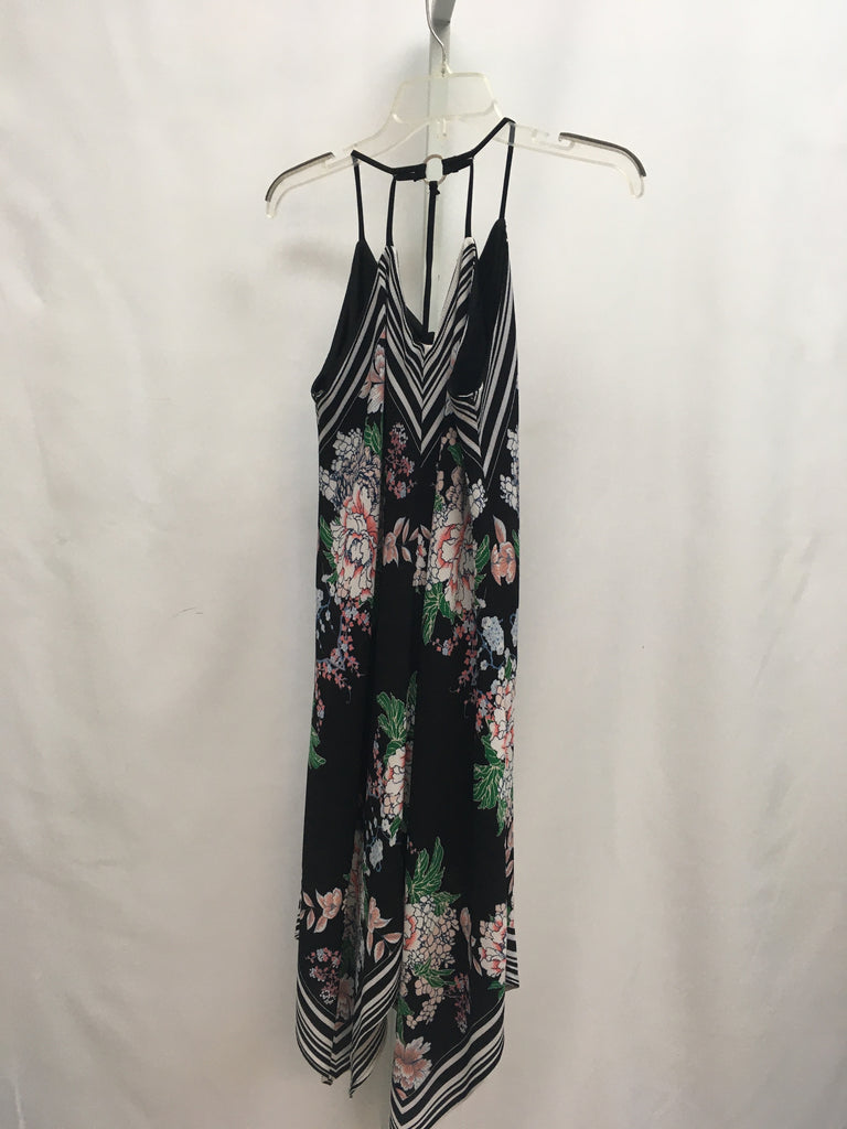 Maurices Size Small Black Floral Sleeveless Dress