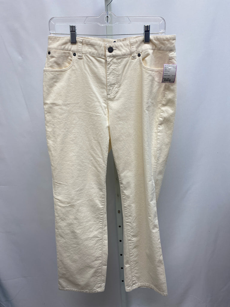 Talbots Size 12P Winter White Pants