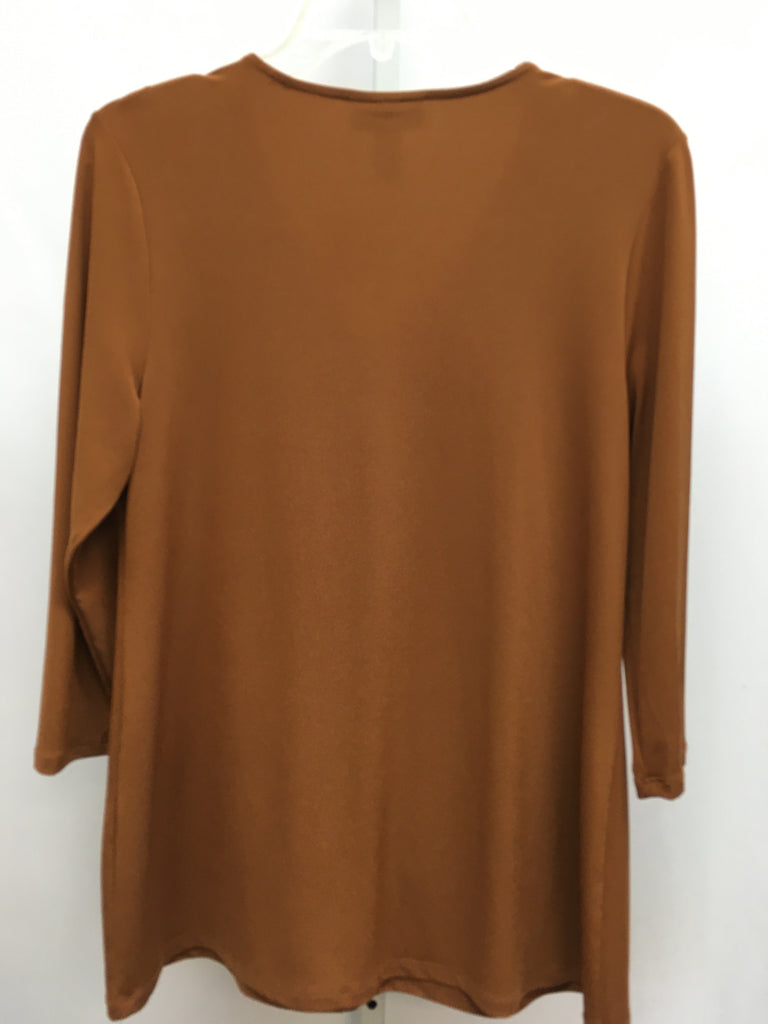Alfani Size Medium Brown 3/4 Sleeve Top