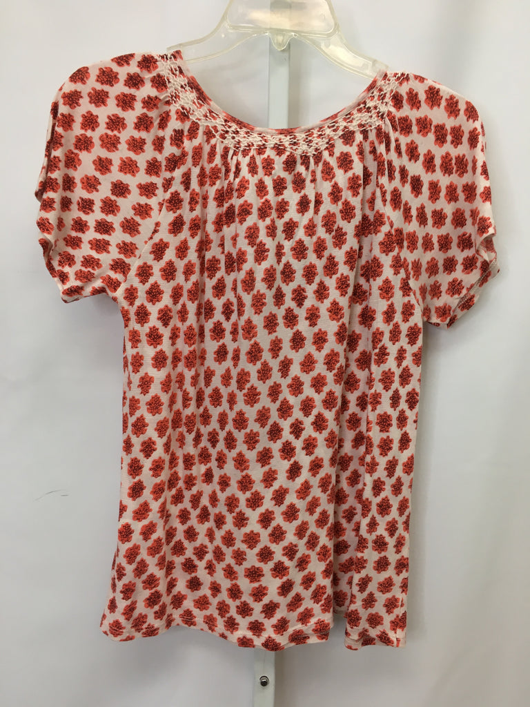 Lucky Brand Size SP Tan/Coral Short Sleeve Top