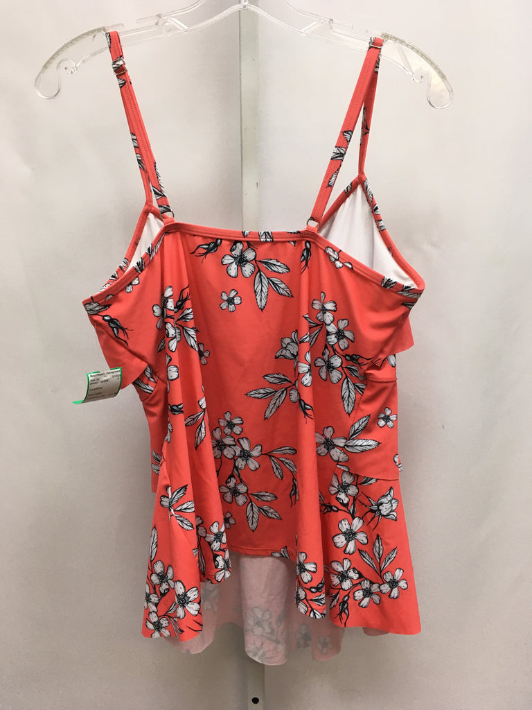 Size XL Coral/White Swimsuit Top Only