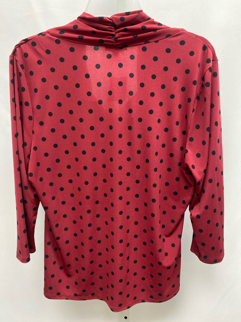 Premise Size XL Burgundy Print 3/4 Sleeve Top