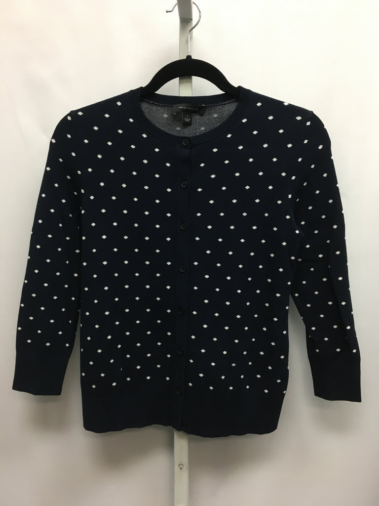 Ann Taylor Size Small Navy Dot Cardigan